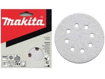 Hârtie șlefuită MAKITA Velcro 125 mm 8 găuri K320, 50 buc P-37459