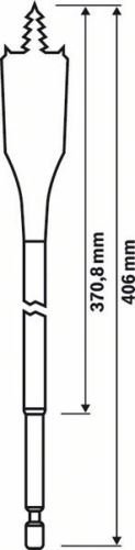 BOSCH Burghiu de frezat plat Self Cut Speed, hexagon - 40 x 152 mm 2608595415