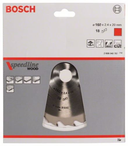 Pânză de ferăstrău BOSCH Speedline Wood 160 x 20 x 2,2 mm, 18 2608640787