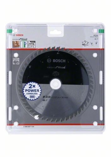 BOSCH Pânză de ferăstrău pentru ferăstrău cu acumulator; Standard pentru lemn 210x30x1,7/1,2x48T 2608837714