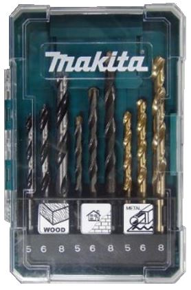 Set de burghie MAKITA pentru metal/lemn/zidarie 5/6/8 mm, 9 buc D-71962