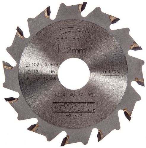 Disc DeWALT (pentru rindea DW682K) 105 x 22 mm, 12 dinți DT1306