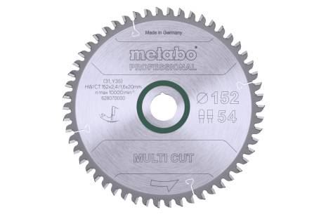 Pânză de ferăstrău METABO "multi cut - professional", 152 x 20 mm, 54 dinți, 5° neg 628070000