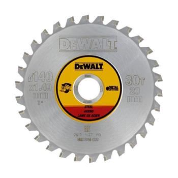 Pânză de ferăstrău DeWALT (pentru ferăstrău circular fără fir pentru tăierea oțelului), 140 x 20 mm, 30 dinți DT1923