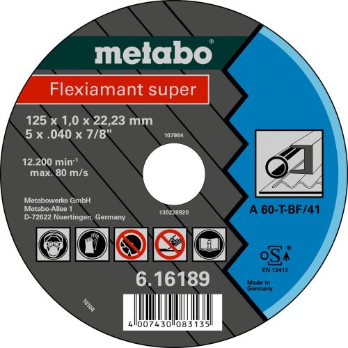 METABO Disc de tăiere - oțel-FLEXIAMANT SUPER 125x1,0x22,2 616189000