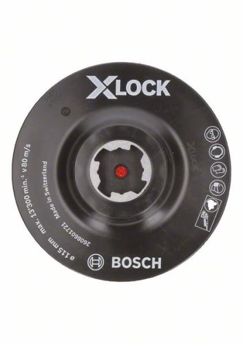 BOSCH X-LOCK Sistem de placă de sus cu sistem de prindere Velcro, 115 mm, 13.300 rpm 2608601721