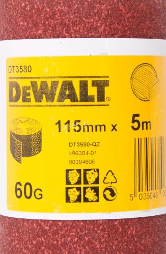 rolă de șmirghel DeWALT 5 mx 115 mm, P60 DT3580