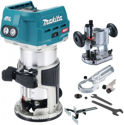 MAKITA Mașină de frezat combinată alimentată cu baterie cu accesorii Li-ion XGT 40V, fără baterie RT001GZ17