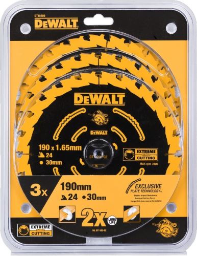 Set lame de ferăstrău DeWALT (DT10304) 190 x 30 mm, 24 dinți (3 buc) DT10399