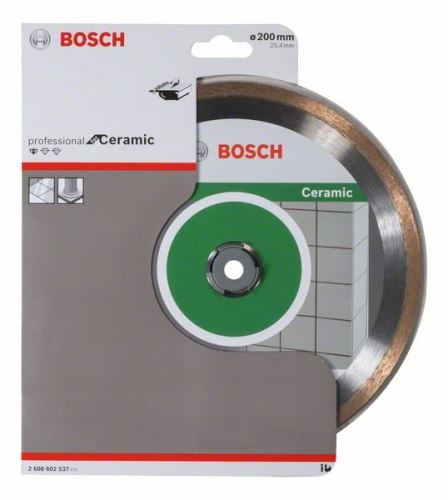 Disc de tăiere cu diamant BOSCH Standard pentru ceramică 200 x 25,40 x 1,6 x 7 mm 2608602537