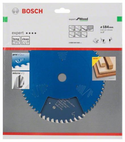 Pânză de ferăstrău BOSCH Expert pentru lemn 184 x 20 x 2,6 mm, 56 2608644040