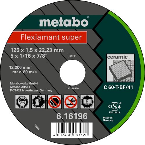 METABO Disc de tăiere - piatră-FLEXISUPER 125x1,0x22,2 616196000