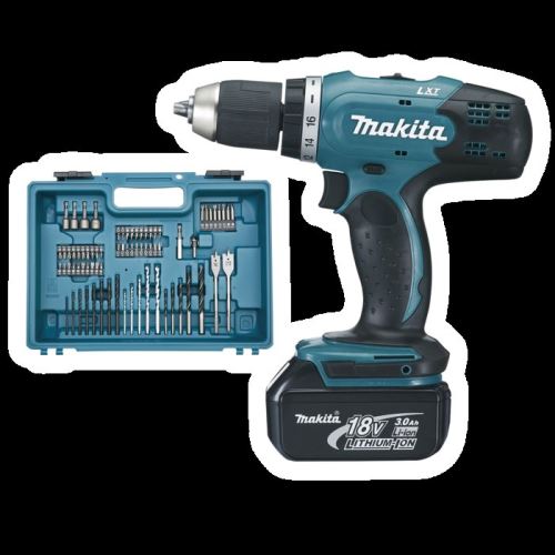 MAKITA mașină de găurit cu acumulator cu accesorii Li-ion 18V/3.0Ah DDF453SFX1