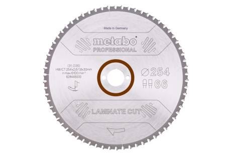 Pânză de ferăstrău METABO "tăiere laminată - profesională", 254 x 30 mm, 66 dinți, 0° 628446000