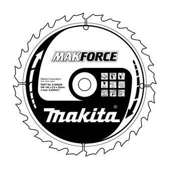 Pânză de ferăstrău pentru lemn MAKITA MAKFORCE 355x3x30 mm 60 dinți B-08545