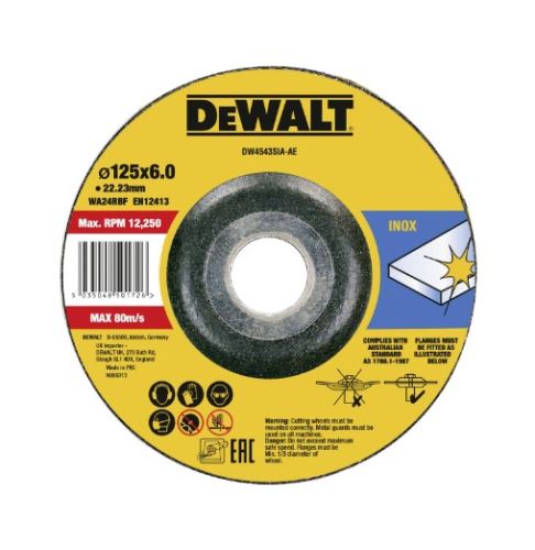 DeWALT Disc de tăiere din oțel inoxidabil 125 x 6 x 22,23 mm DW4543SIA