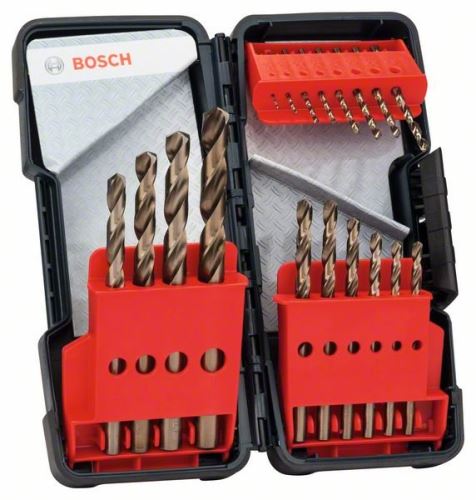 Set de burghie pentru metal BOSCH 18 piese Toughbox HSS-Co, DIN 338, 135° 1; 1,5; 2; 2,5; 3; 3,5; 4; 4,5; 5; 5,5; 6; 7; 8; 9; 10mm 2607017047