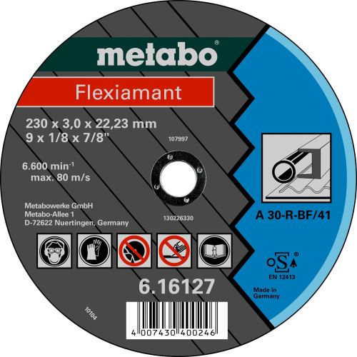 METABO Disc de tăiere - oțel-FLEXIAMANT 180x3,0x22,2 drept 616123000