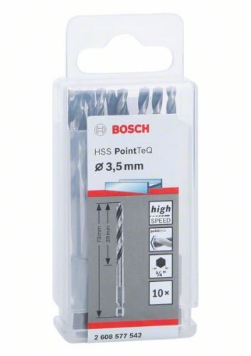 Burghiu BOSCH pentru metal HSS PointTeQ HEX cu tijă în 6 puncte; 3,5 mm 2608577542