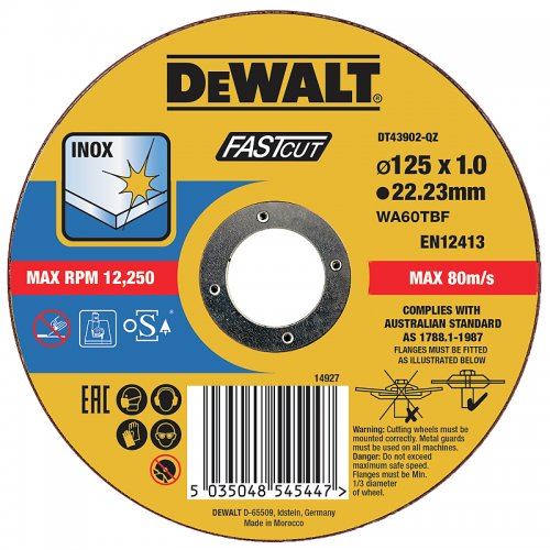 Disc de tăiere DeWALT 125 x 22,2 x 1,0 mm DT43902