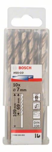 Burghie BOSCH pentru metal HSS-Co, DIN 338 7 x 69 x 109 mm (10 buc) 2608585892