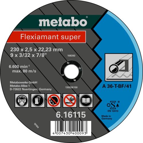 METABO Disc de tăiere - oțel, tablă-FLEXI 230x2,5x22,2 616115000