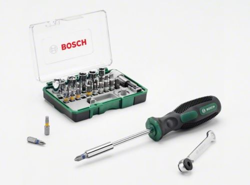 Set clichet BOSCH 27 piese + șurubelniță manuală 2607017331