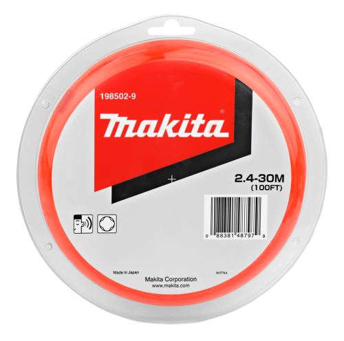 Snur nailon MAKITA 2,4 mm, portocaliu, 30 m, special pentru mașini cu baterii E-01806