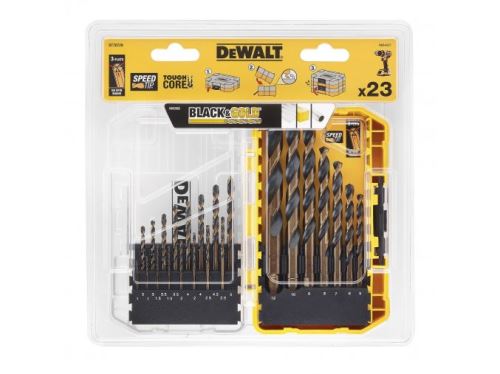 Set de găurit pentru metal DeWALT HSS-G Black&Gold (23 buc) DT70729