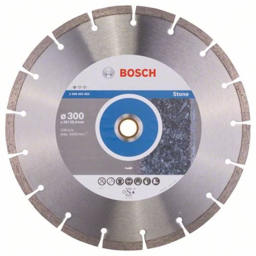 Disc de tăiere cu diamant BOSCH Standard pentru piatră 300 x 20/25,40 x 3,1 x 10 mm 2608602602