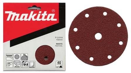 Hârtie șlefuită MAKITA Velcro 150 mm 9 găuri K220, 10 buc P-31980