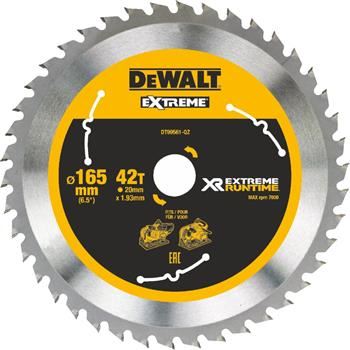 Pânză de ferăstrău DeWALT (ideal pentru ferăstrău FLEXVOLT) 165 x 20 mm, 42 dinți DT99561