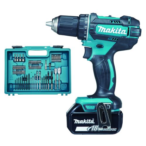 MAKITA mașină de găurit cu acumulator cu accesorii Li-ion 18V/3.0 Ah DDF482RFX1