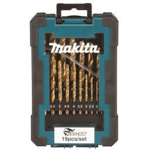 Set de găurit pentru metal MAKITA HSS-TiN 1-10 mm (0,5 mm fiecare), 19 buc, 10 buc pachet D-72229-10