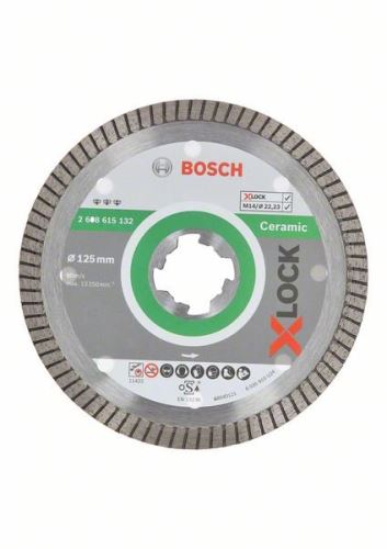 Disc de tăiere cu diamant BOSCH X-LOCK Cel mai bun pentru sistemul Ceramic Extraclean Turbo 125 x 22,23 x 1,4 x 7 mm 2608615132