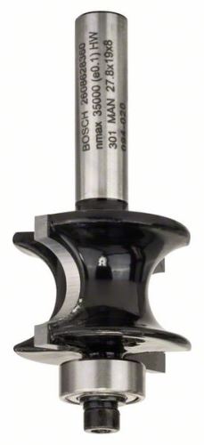 BOSCH Freză de profil semicirculară 8 mm, R1 6 mm, L 19 mm, G 63 mm 2608628360