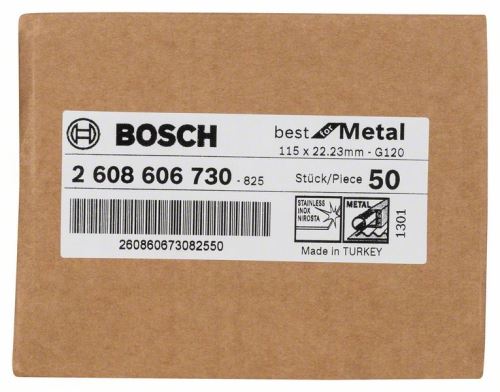 Disc abraziv din fibre BOSCH R574, Best for Metal D = 115 mm; G = 120 2608606730