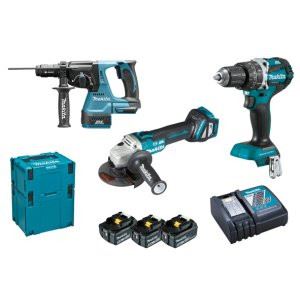 MAKITA Set baterie DHP484+DGA513+DHR243 Li-ion LXT 18V/5.0Ah DLX3119TJ