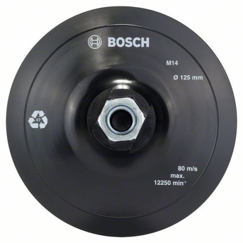 Placă suport BOSCH cu sistem de prindere Velcro, 125 mm 125 mm, 12.500 rpm. 2608601077