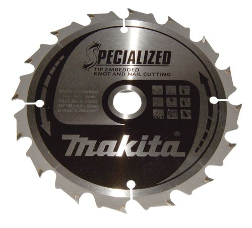 Pânză de ferăstrău pentru lemn MAKITA SPECIALIZED cu dinți încastrați 165x2x20 mm 16 dinți B-33037