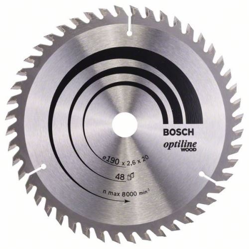 BOSCH Pânză de ferăstrău Optiline Wood 190 x 20/16 x 2,6 mm, 48 2608640614