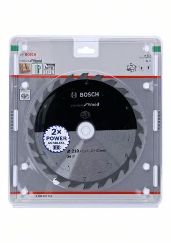 BOSCH Pânză de ferăstrău pentru ferăstrău cu acumulator; Standard pentru lemn 210x30x1,7/1,2x24T 2608837713