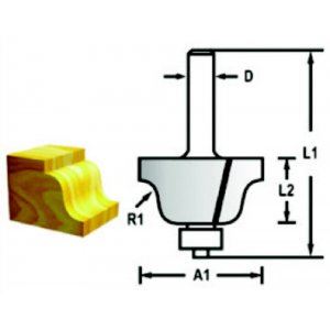 MAKITA Freză de profil cu tijă de rulment 6 mm, 25,4x9,5x52 mm D-48804