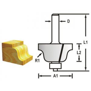 MAKITA Freză de profil cu tijă de rulment 8 mm, 38,1x17,5x60 mm D-48767