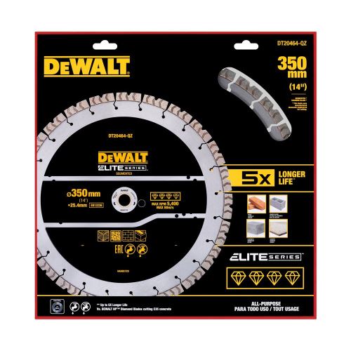 Pânză de ferăstrău cu diamant segmentat DeWALT, 350 mm DT20464