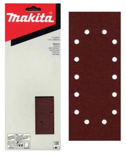 Hârtie abrazivă MAKITA 115x280 mm 14 găuri K60, 10 buc P-33015