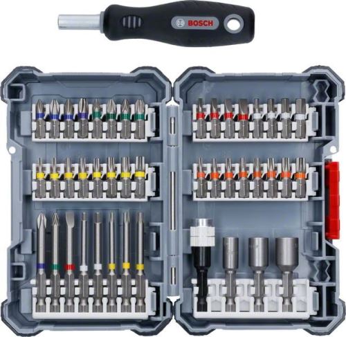 Set de 44 de bucăți de șurubelniță BOSCH Pick and Click cu șurubelniță manuală - versiune de afișare 2607017693