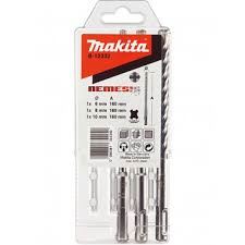 Set de găurit MAKITA SDS-Plus cu patru tăișuri Nemesis II 6;8;10x100/165 mm, 3 buc B-59075