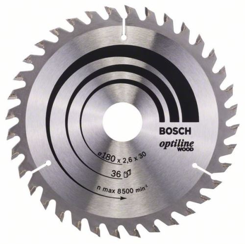 Pânză de ferăstrău BOSCH Optiline Wood 180 x 30/20 x 2,6 mm, 36 2608640609