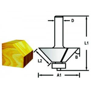 MAKITA Dispozitiv de tăiere pentru fațete/cuchituri cu tijă de rulment 6 mm, 25,4x11x51 mm D-48658